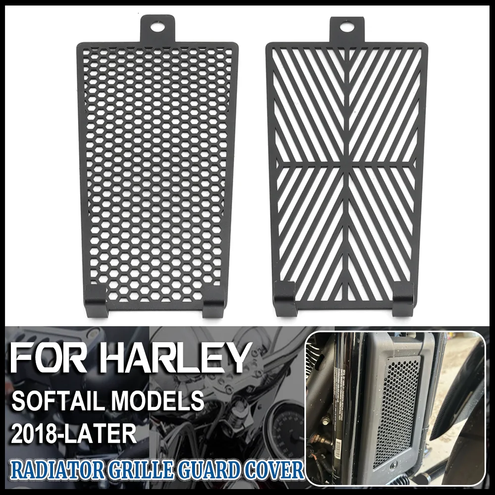 

Radiator Guard Protector Oil Cooler Grille Cover For Harley Softail Fat Boy Glide FLSB Slim FLSL Street Bob 114 FXBBS 2018-later