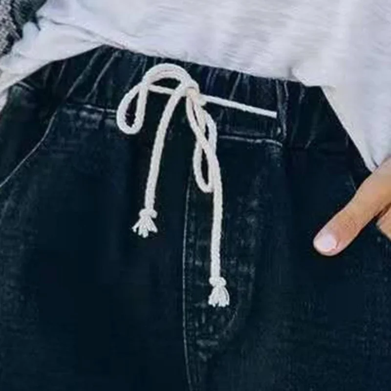 Pantalones cortos holgados e informales para mujer, Vaqueros cortos finos y elegantes, suaves, ropa de calle de gran tamaño, rasgados, 2023
