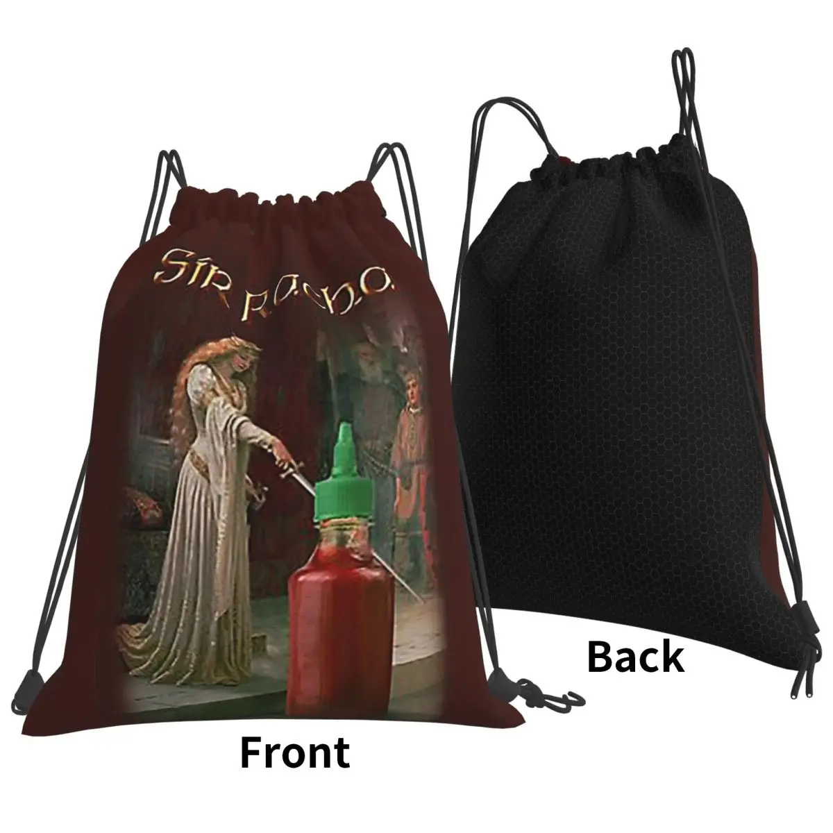 Sir Racha Sriracha Sauce Backpacks Multi-function Drawstring Bags Shoes Bag Book Bags for Travel Students