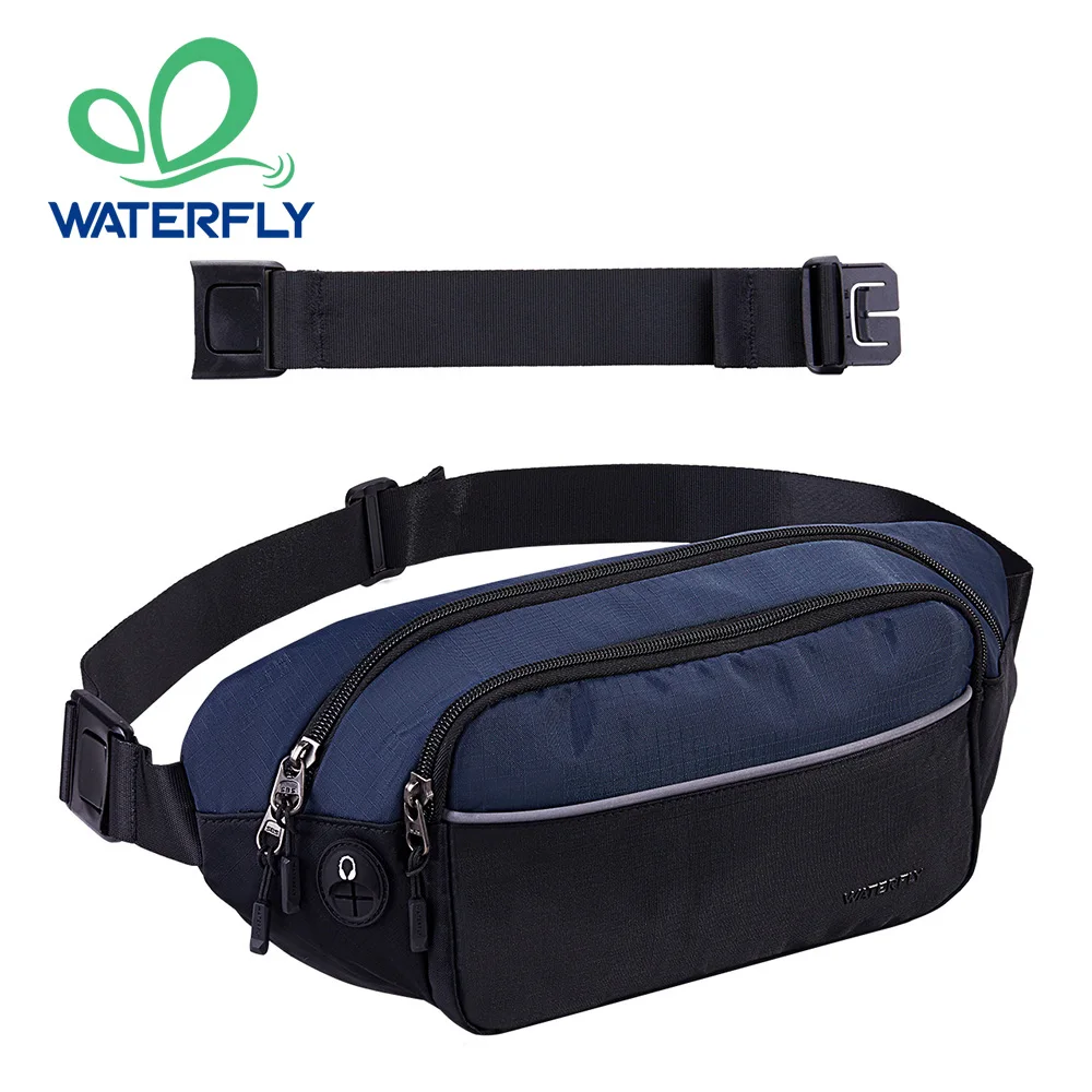 WATERFLY Fanny Pack Waist Bag Large Waist Packs For Women Men Fashion Crossbody Belt Bags For Hiking Running Travel Walking