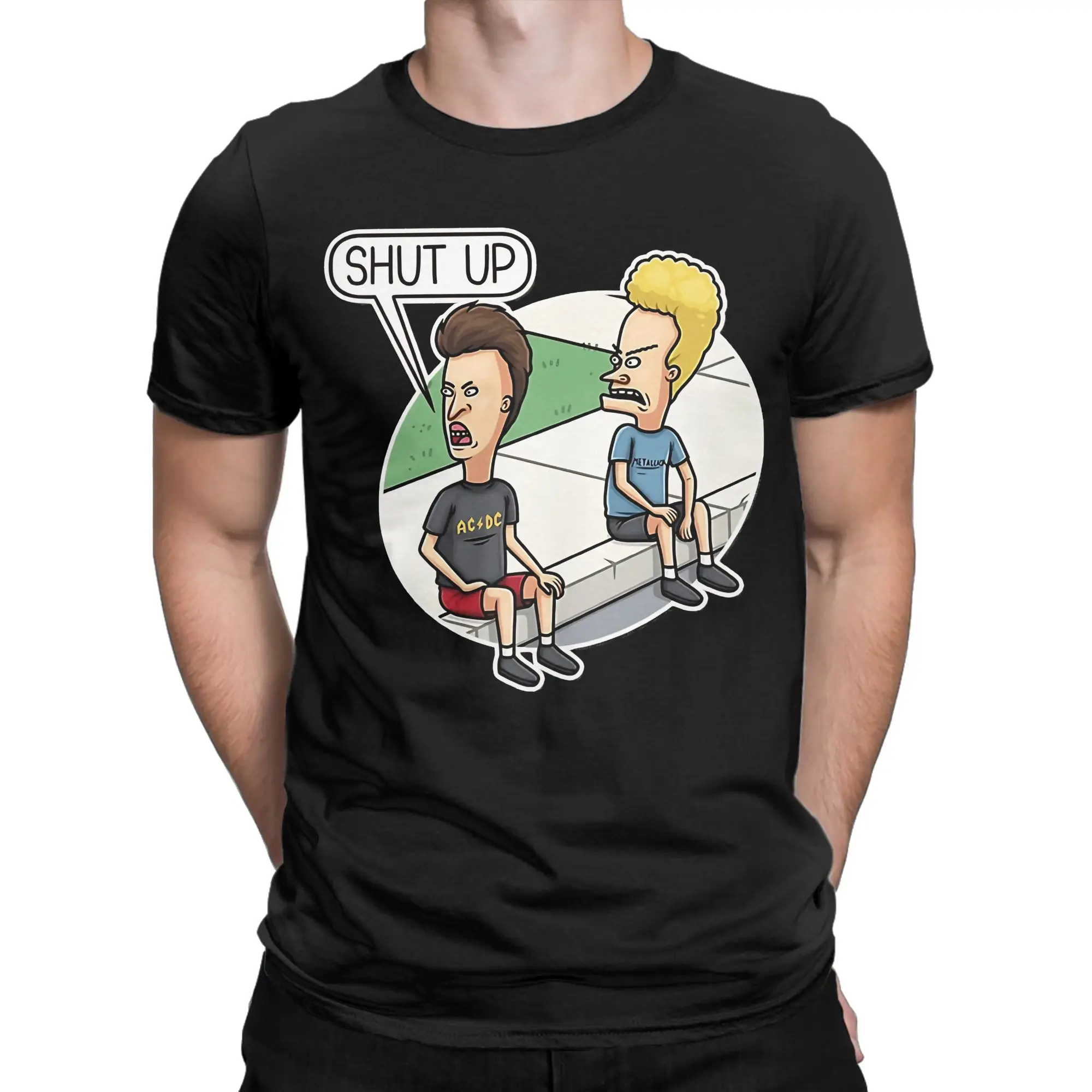 

Shut up Beavis and Butthead quote cartoon T-Shirt Men Women Crazy Pure Cotton Tee Shirt Crew Neck T Shirts Gift Idea Clothing