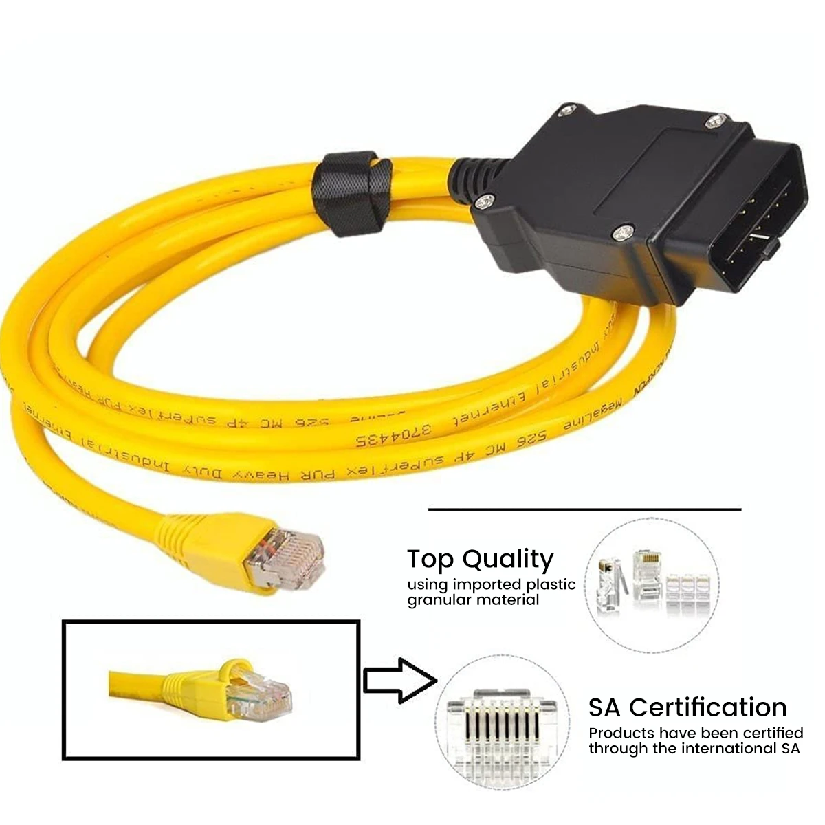 Ethernet to OBD Interface Cable for BMW E-SYS ICOM Coding F-Series Ethernet to OBD Cable Car Connector Cable Car Diagnostic Tool