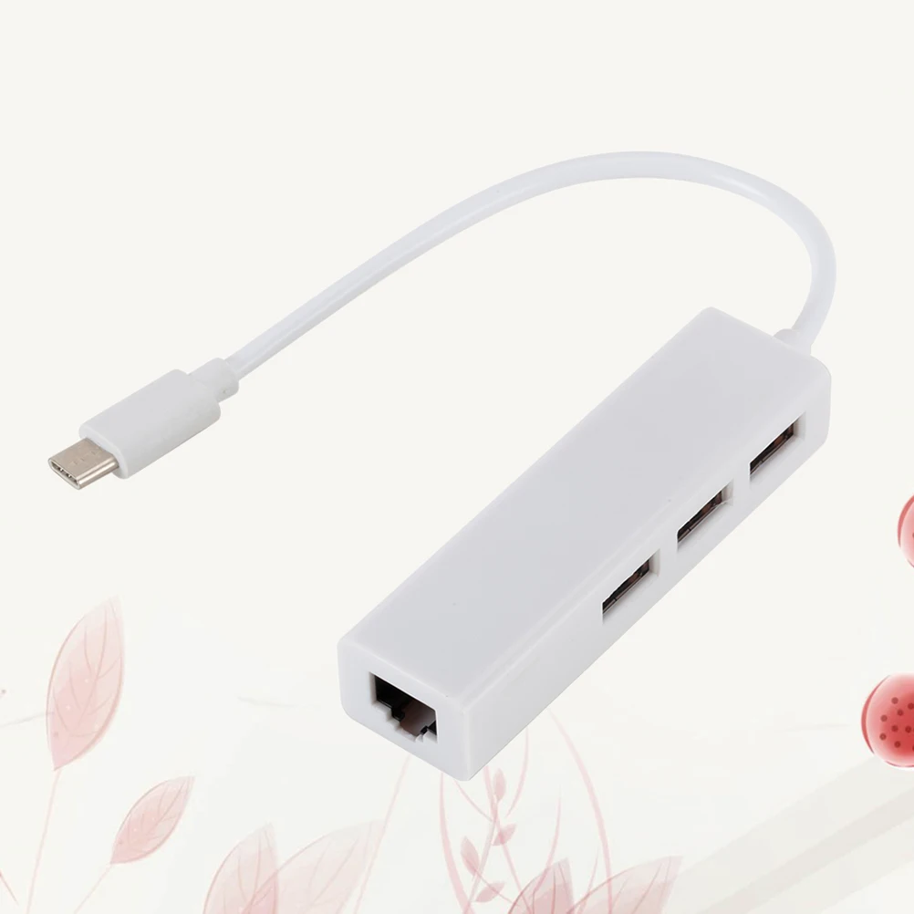 

Сетевой адаптер USB 3.1 типа C на 10/100 Мбит/с Внешний сетевой адаптер Ethernet LAN 3 USB-порта для ноутбука (белый)