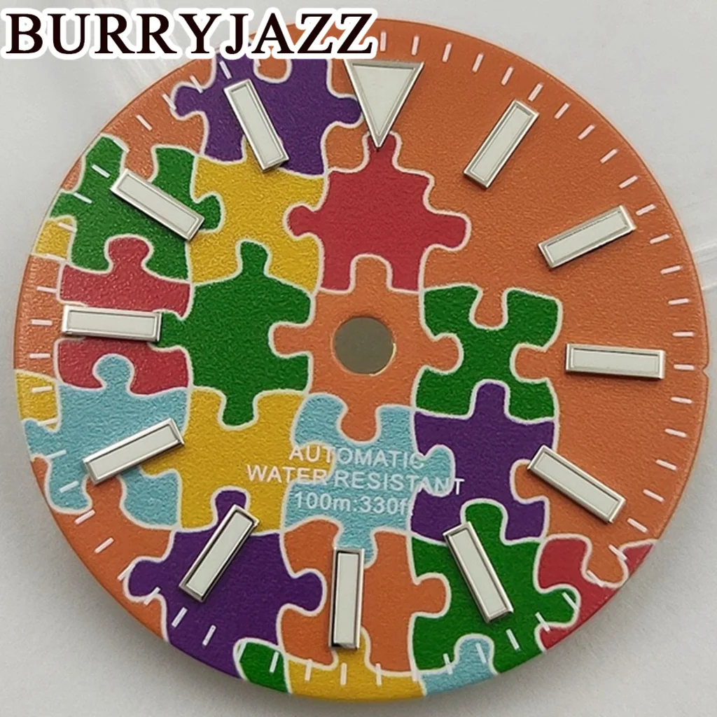 Burryjazz 29มม. ไม่มีโลโก้ NH36 NH35 ETA2824 Miyota8215 PT5000สีฟ้าสีส้ม