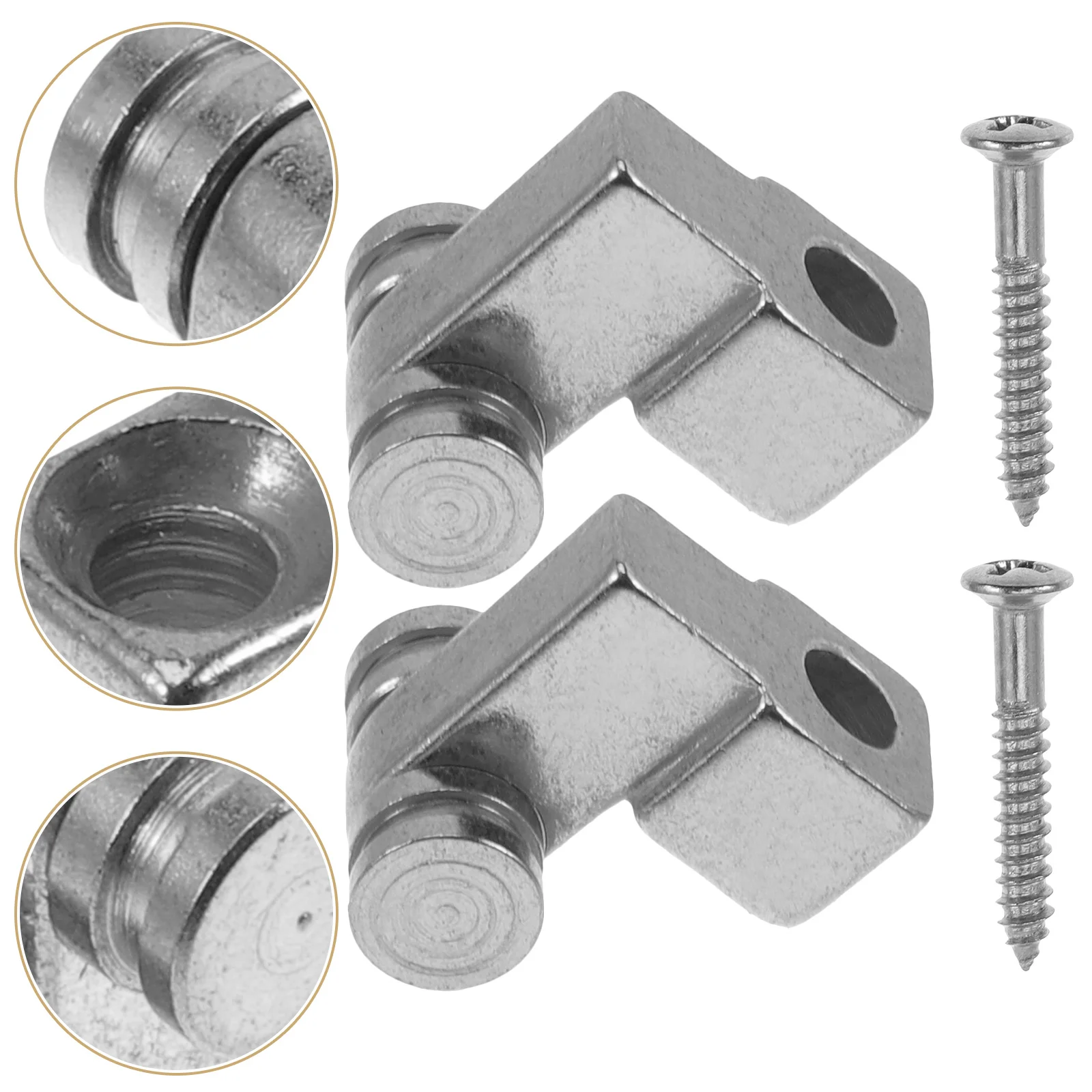 

2Sets Metal Guitar String Tree Retainer Bass Parts Accessories Roller Strings Long Use Prevent Wear Easy Install Mounting Screws