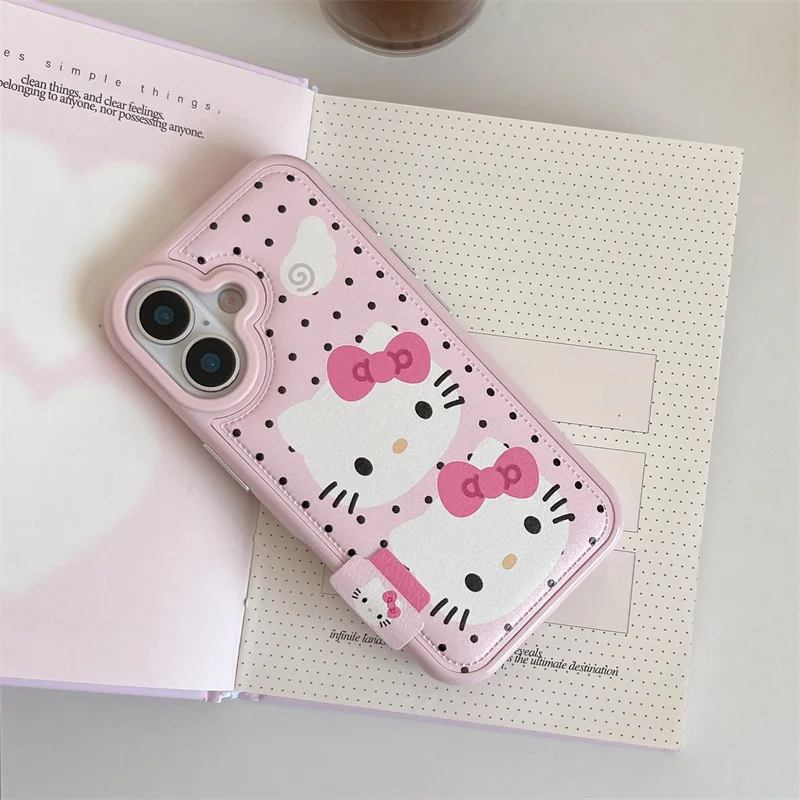 الفاخرة الوردي مرحبا كيتي الرمال المتحركة جراب هاتف آيفون 16 15 14 13 17 ProMax 15 زائد لينة مكافحة قطرة سيليكون الوفير غطاء #6