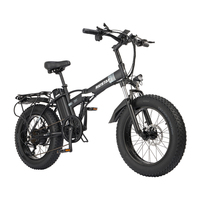 Ridstar G20 Folding Electric Bicycle 1000W 48V 14AH Ebike Mountain 20Inch Fat Tire Electric Bikes Beach Cycling With Back Seat