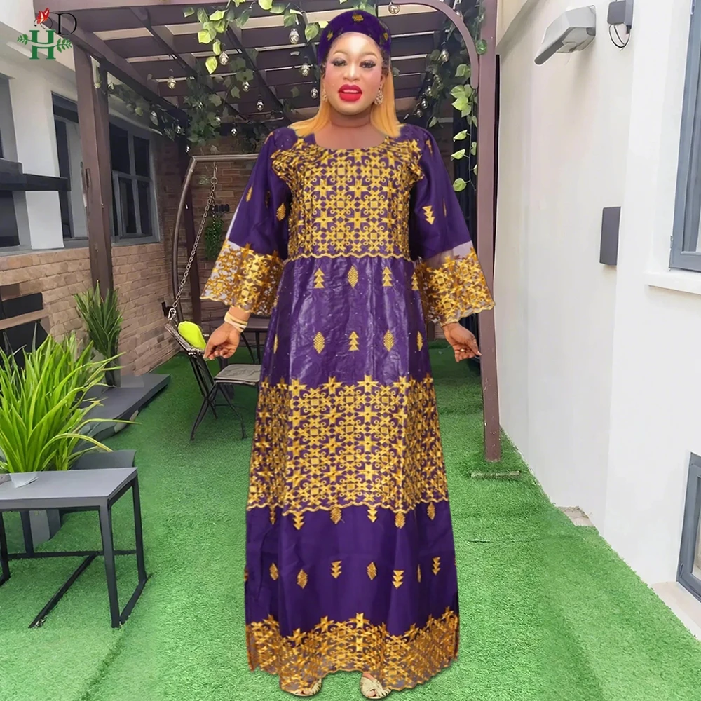 

H&D New style African Clothes For Women Traditional Embroidery Dresses Bazin Women High quality Party Wedding occasion 2024