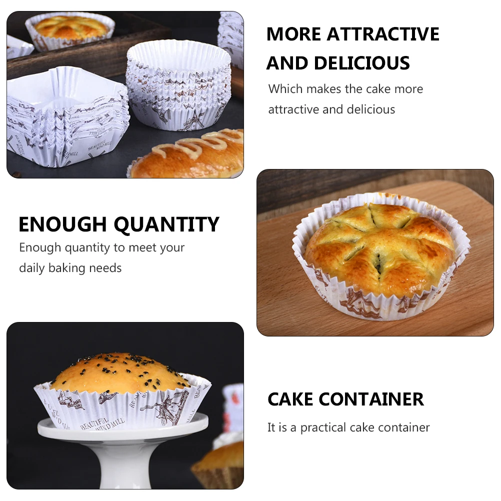 

300 шт. уникальные держатели для кексов с узором ветряной мельницы, устойчивые к жиру круглые вкладыши для выпечки для кексов и десертов