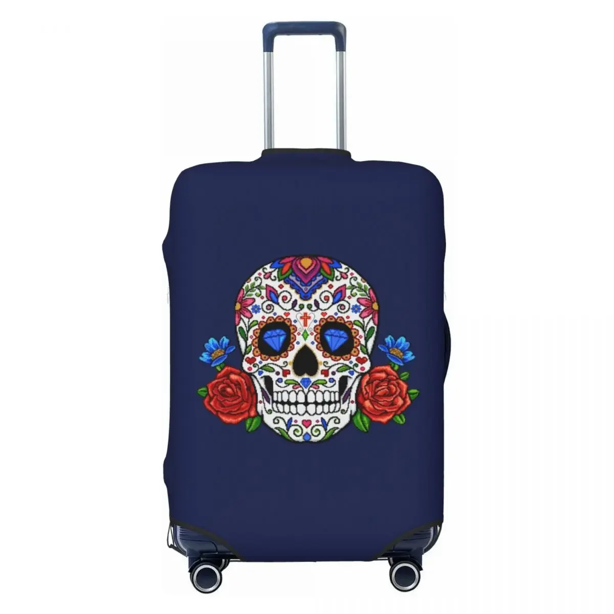 

Пользовательский мексиканский цветок роза череп чехол для багажа эластичный дорожный чемодан защитные чехлы костюм для 18-32 дюймов
