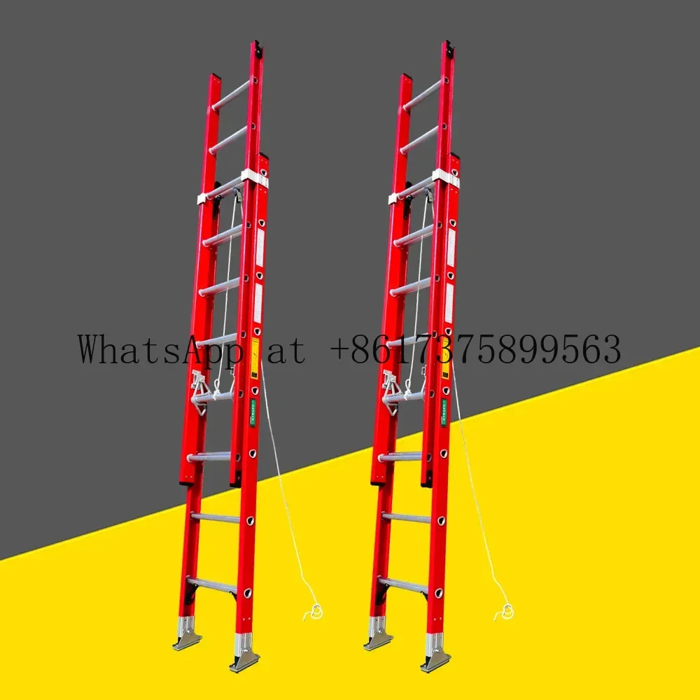 Fiberglass Insulated Extension Ladder, ian Safety Non-conductive Telescopic Ladder