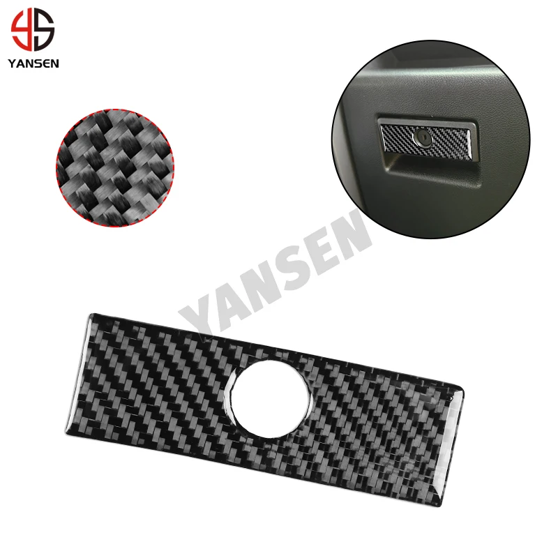 Car Co-pilot Storage Box Handle Switch Panel Cover Sticker Trim Real Carbon Fiber For Ford Raptor F150 2015-2020 Box Decal