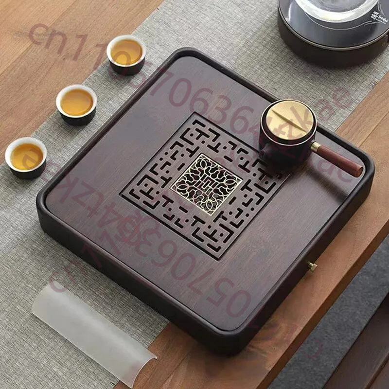 

Chinese Bamboo Tea Tray Drainage Water Storage Trays Tradition Tea Board