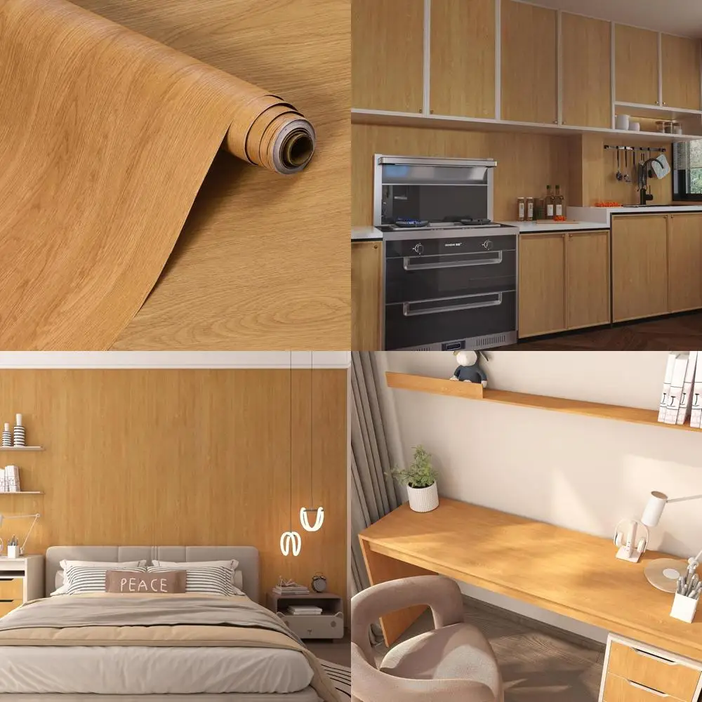 ورق جدران قابل للتقشير واللصق المقاوم للماء من خشب الجوز البني للحمام وغرفة النوم والمطبخ بعرض إضافي 48 × 196 بوصة