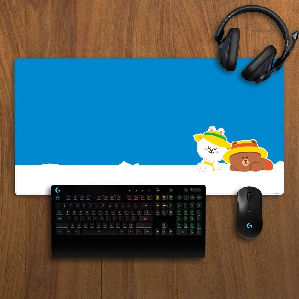 Imagem -04 - Non-slip Lockedge Brown Bear Mousepad Almofada de Jogo Espessada Grande Almofada de Escrita Linhas e Amigos Escritório