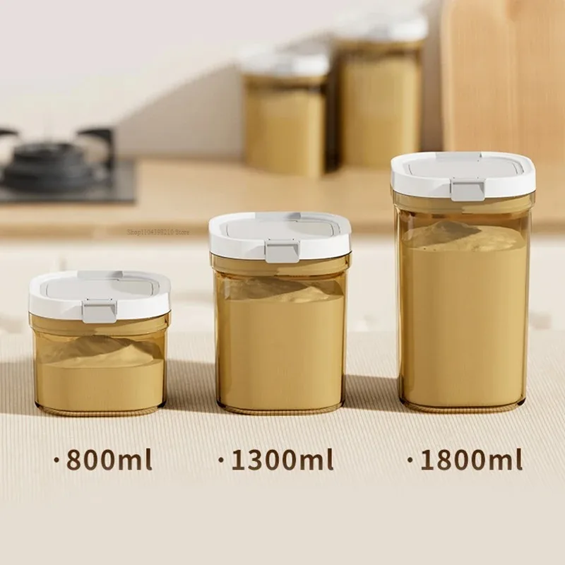 

Airtight Coffee Milk Powder Storage Container with Scoop Durable Sealed Jar Keeps Fresh Dry Easy to Clean Kitchen Organizer