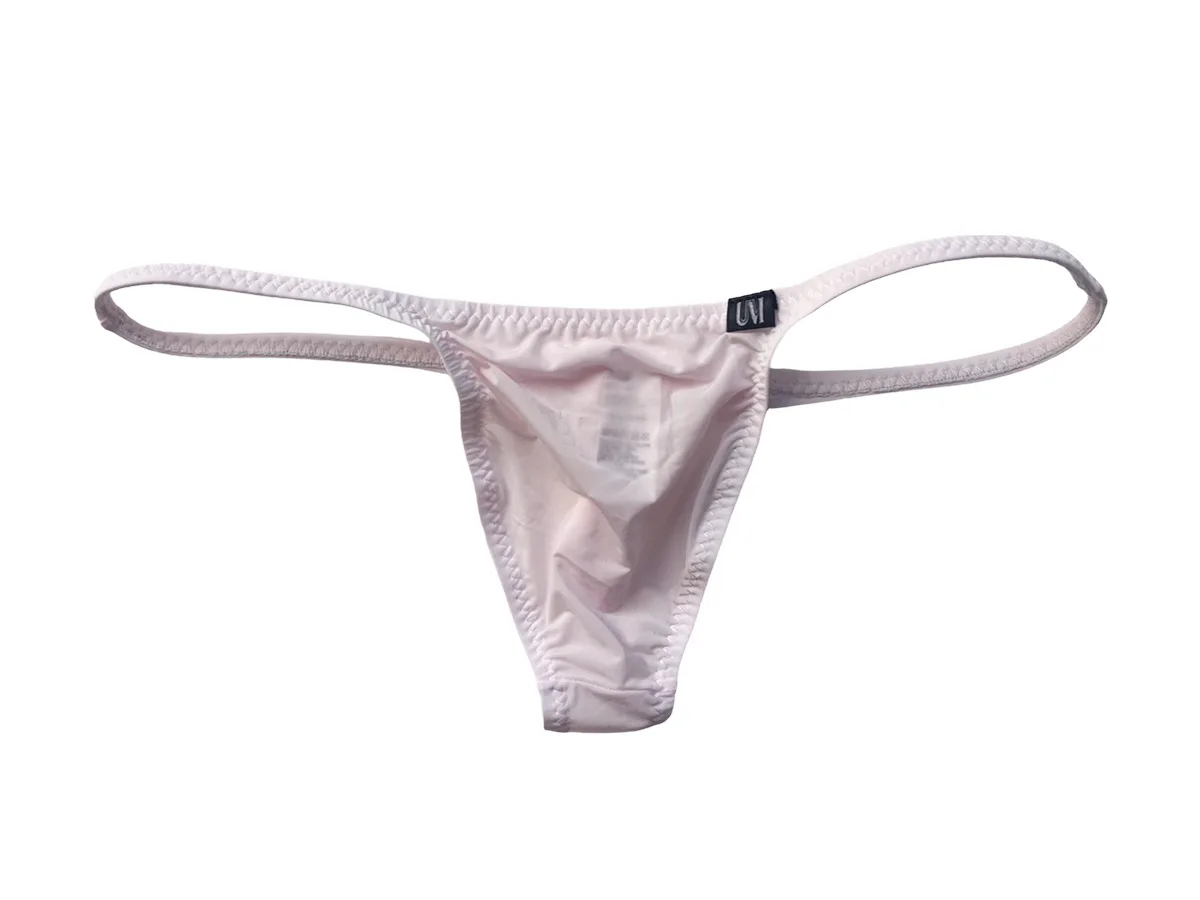 Men Sexy No Pouch G String Panties 70g Super Thin Ice Silk High Stretch Slim Waist Tight Fit Male T Back Thong Underwear