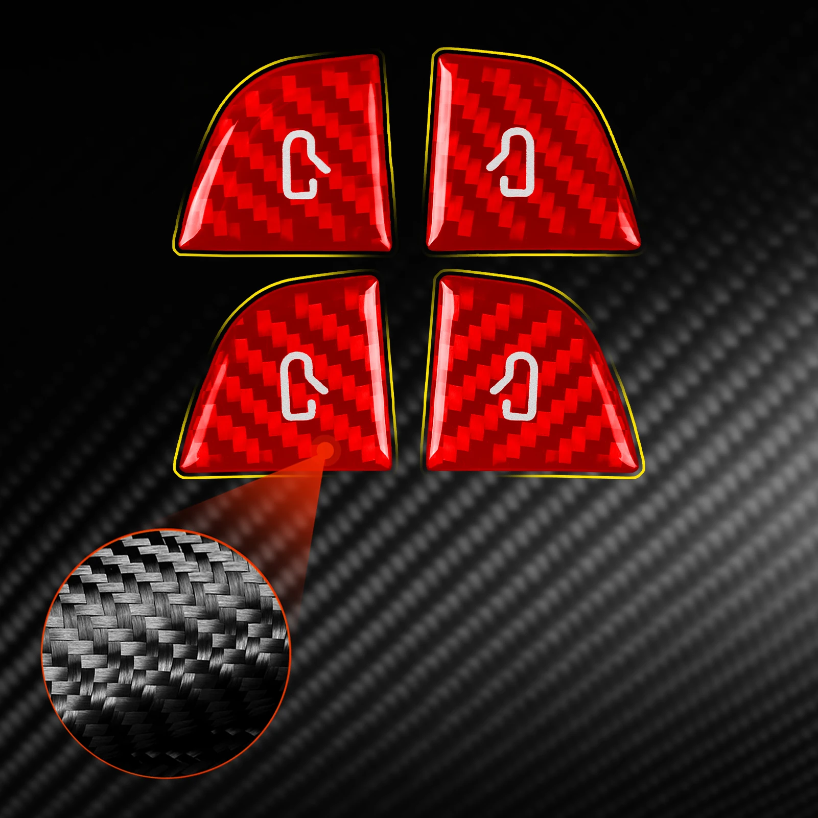 Window Patch Trim for Tesla Model 3 Y Model3 Highland Epoxy Carbon Fiber Car Door Switch Lock Button Stickers Accessories
