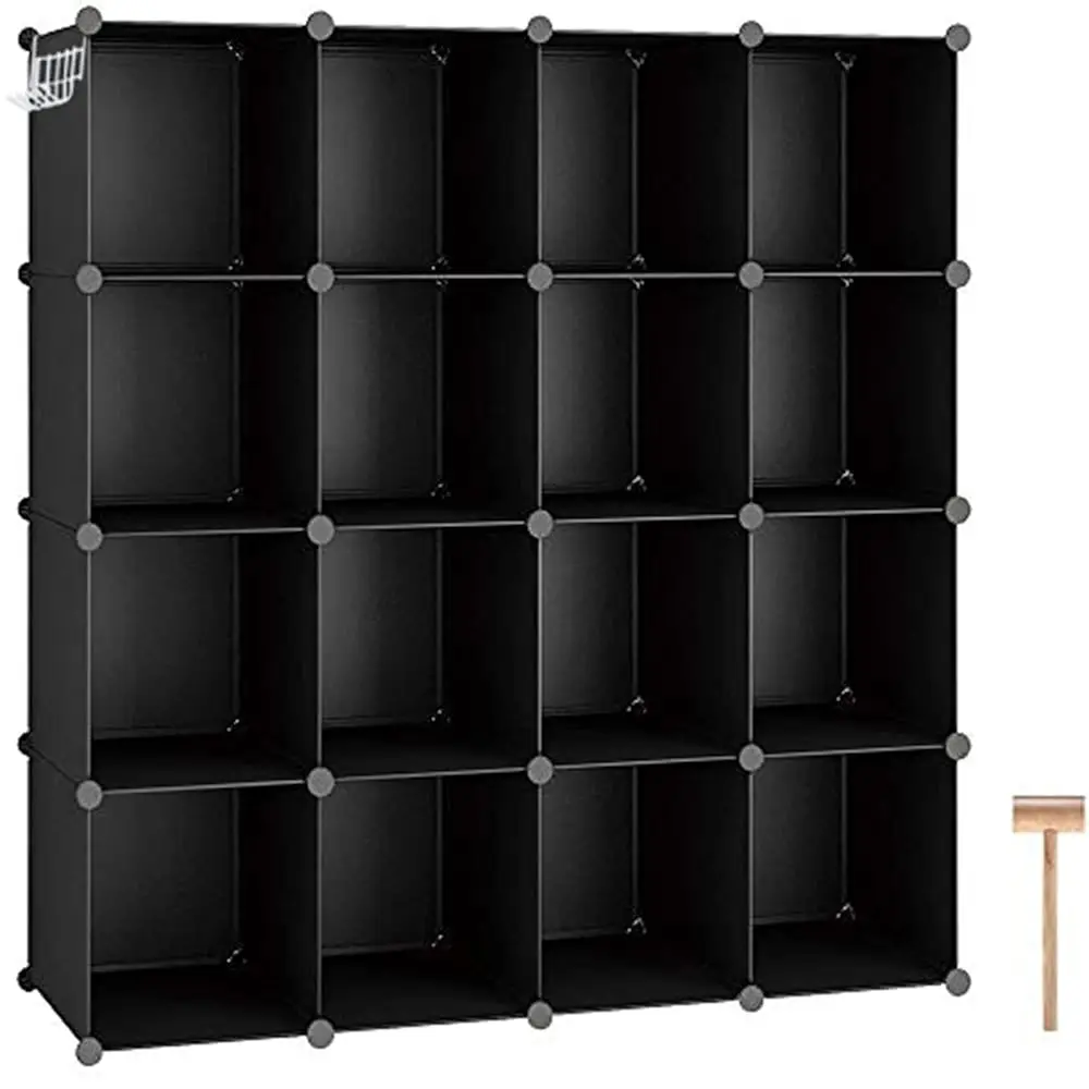 

Cube Storage Organizer, 16-Cube Shelves Units, Plastic Storage Cubes, Diy Closet Organizer, Modular Closet Storage Shelves I