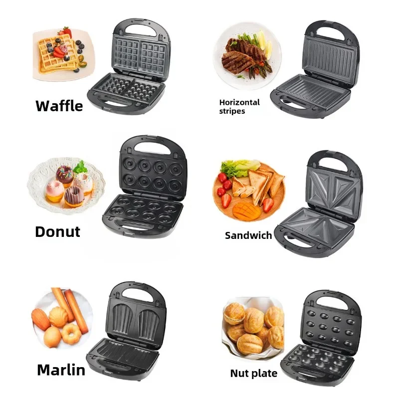 6N1 Waffle Sandwich Machine Electric Cake Bell Donut Machine Nut Madeleine Biscuit Machine