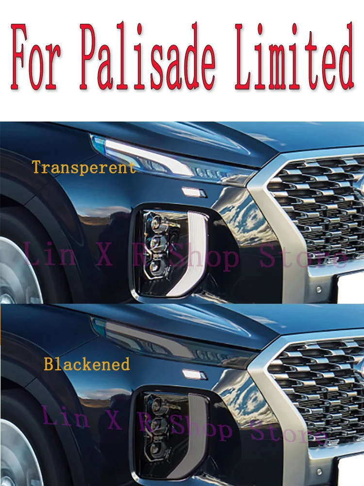 

For Palisade Limited 2019 Car Exterior Headlight Anti-scratch Front Lamp Transparent TPU Protective Film Accessories Sticker