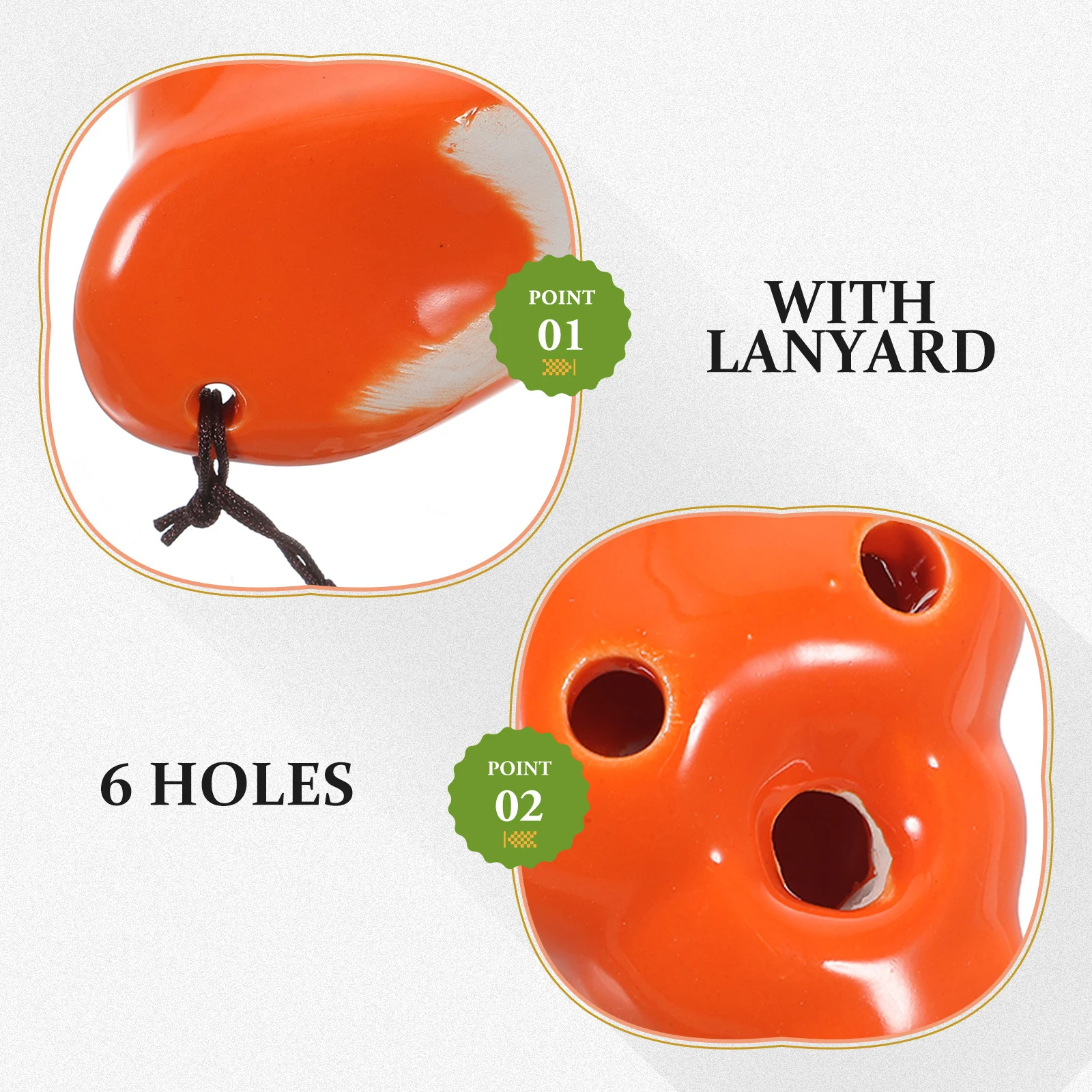 

6-Hole Ceramic Ocarina Conch Shape Beginner Friendly Durable Easy to Hold Clear Sound Practice Instrument 6 Holes Ocarina