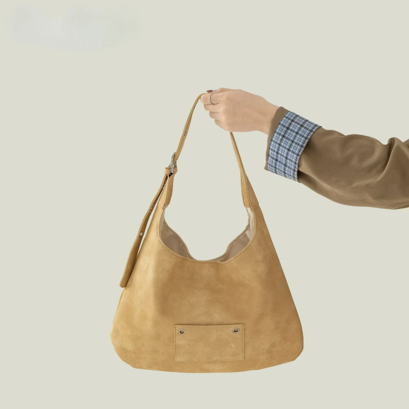 

Korean Style Simple Casual Tote Bags for Women Large Capacity Shoulder Bags Fashion Versatile Texture Commuting Bag Lazy Style