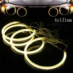 4X131MM CCFL Yellow LED Angel Eyes Halo Rings Light Kit For BMW E36 E38 E39 E46