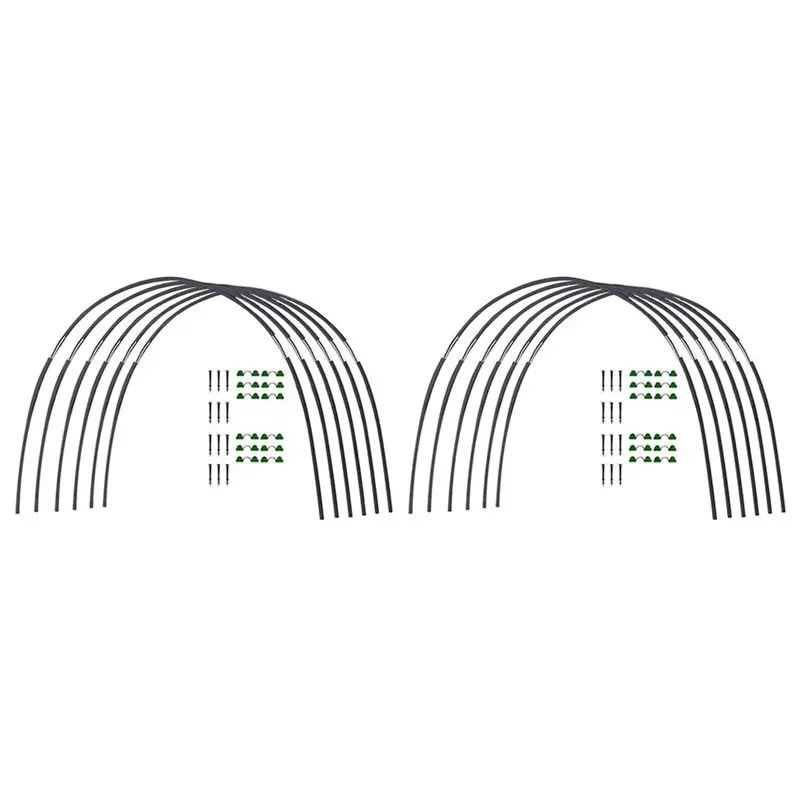 A01F-2X Garden Greenhouse Hoop Set, Gardening Folding Fiber Pole Set, Arch Greenhouse Planting Tunnel Bracket
