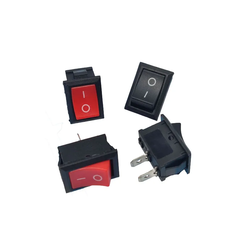 ZJSHUYI Single Pole Boat Switch Rocker Power Switch KCD1-101 Red 2 Feet 2 Gear Electronic Scale Switch Iron Feet