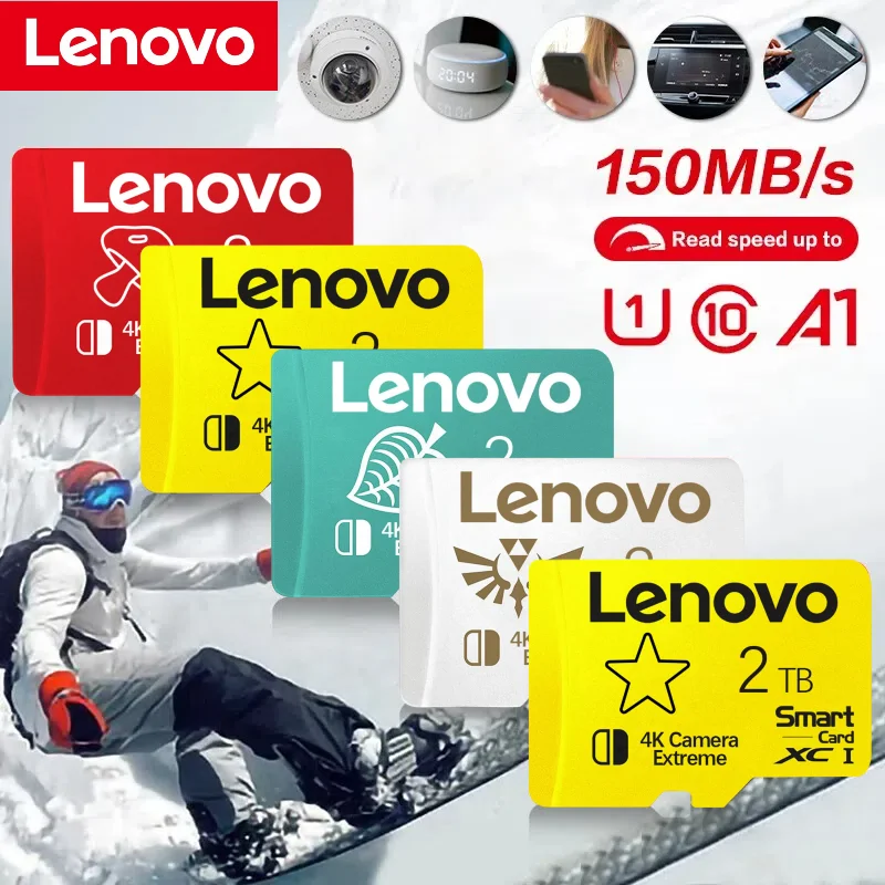Lenovo 2TB 1TB Memory Card 512GB SD Card 256GB Micro SD Card UHS-I U3 | 160MB/s High Speed | For Android/Gaming/Drone | Warranty #1