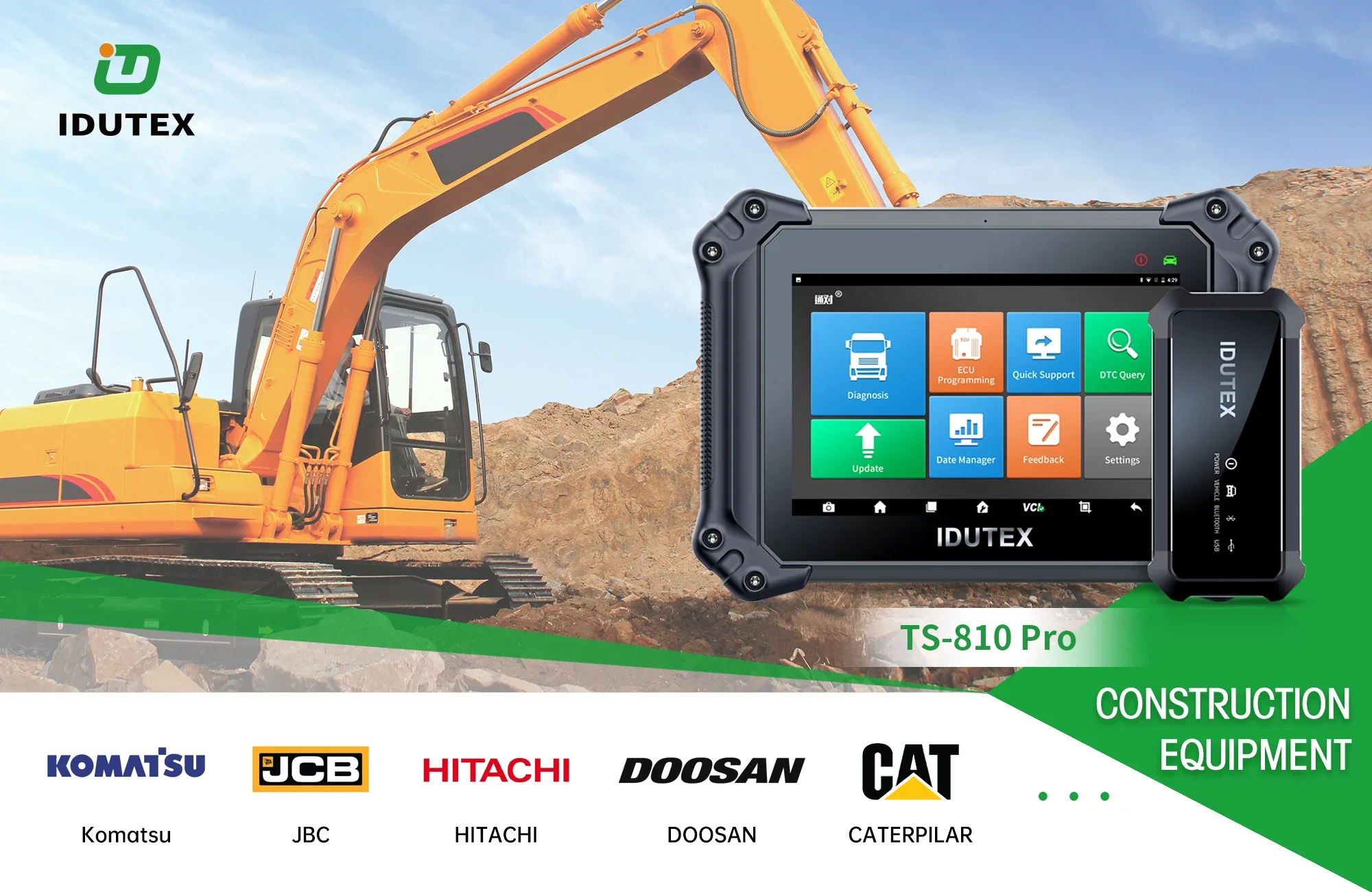 Idutex TS 810 pro auto diagnostic tools for truck and heavy duty automotive tools for electric system