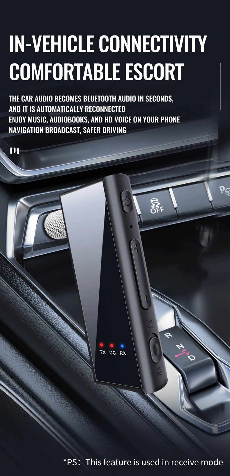 بلوتوث 5.4 استقبال الصوت الارسال Hansfree دعوة 3.5mmAUX جاك الصوت AUX ستيريو الموسيقى محولات لاسلكية للتلفزيون الكمبيوتر مجموعة السيارة
