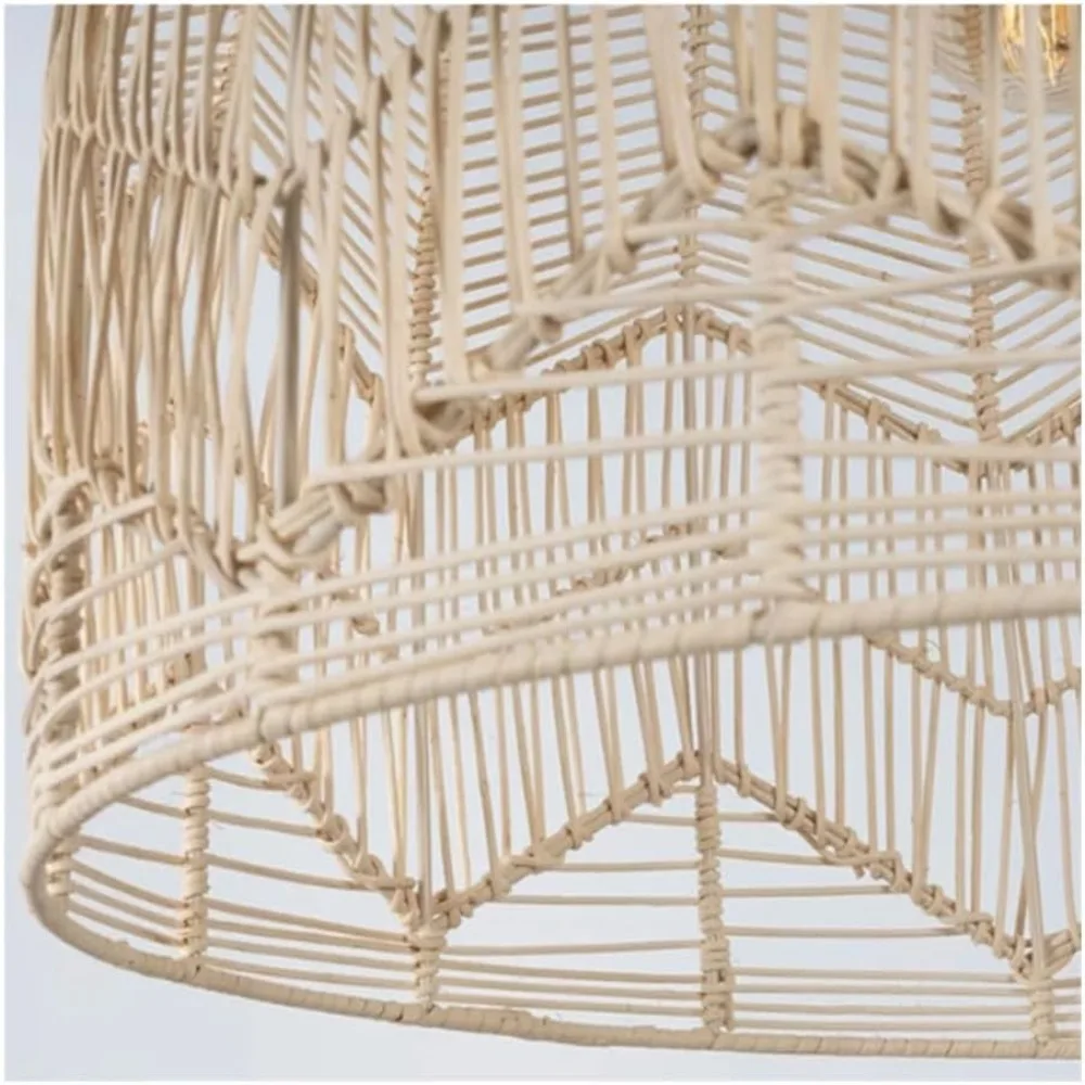 Retro Rattan Pendant Light Japanese Rattan Chandelier Hanging Lamp Bedroom Living Room Dining Room Lamp Bar Home Decoration