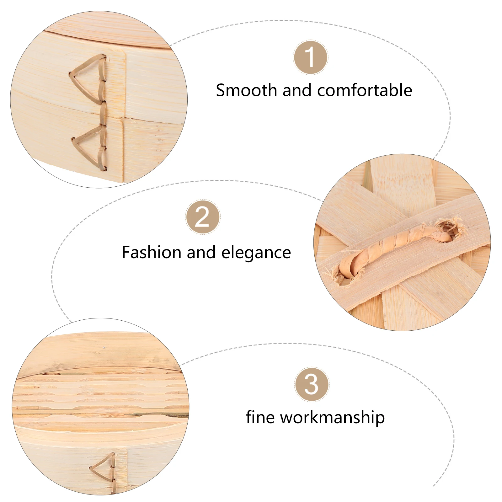 

Bamboo Steamer with Lid Multi-functional Kitchen Food Steamer Healthy Diet Non-sticky Easy Clean Storage Vegetables Fish Meat
