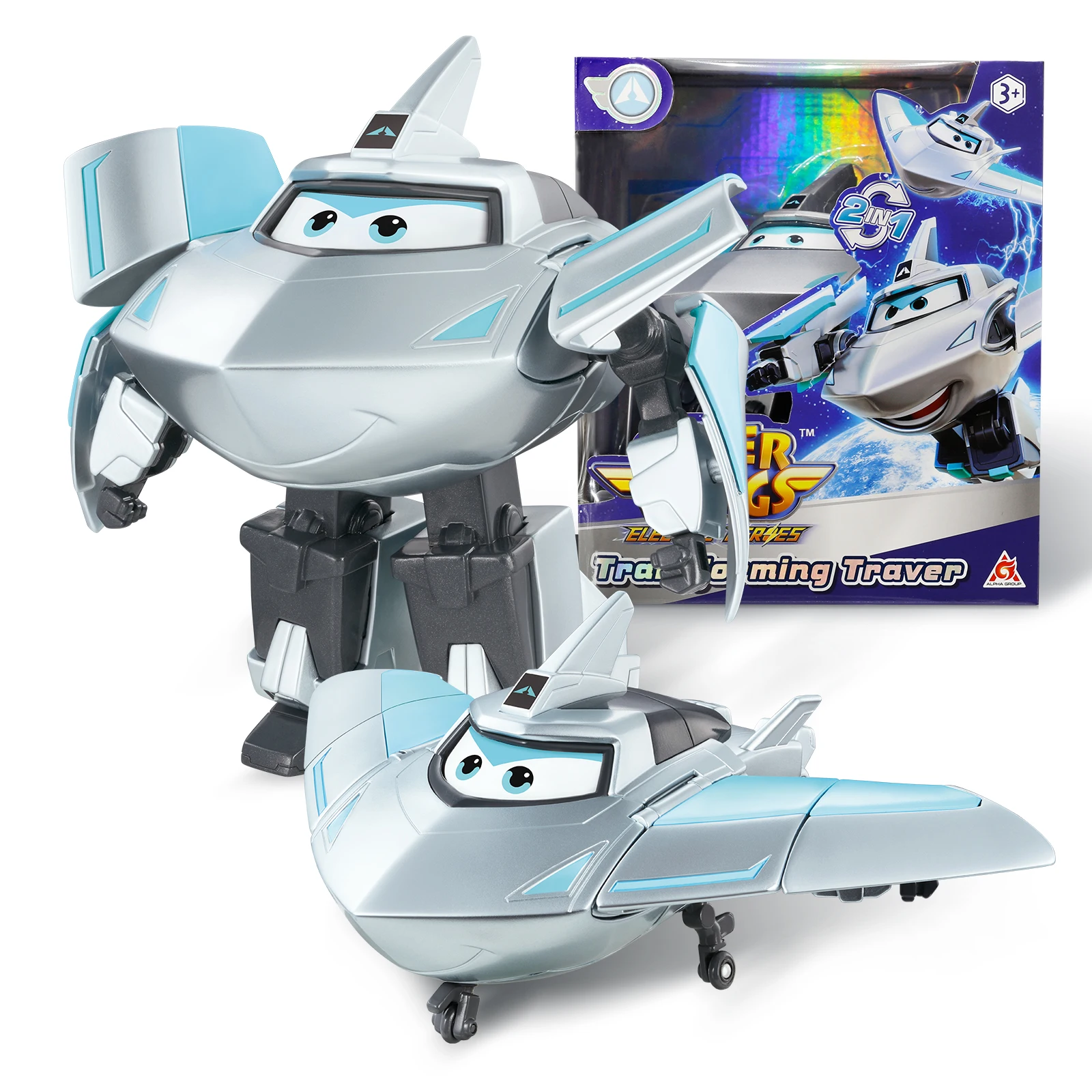 

Super Wings 5 Inches Transforming Traver Transforms from Airplane to Robot in 10 Steps Deformation Action Figures AnimeKid Toys