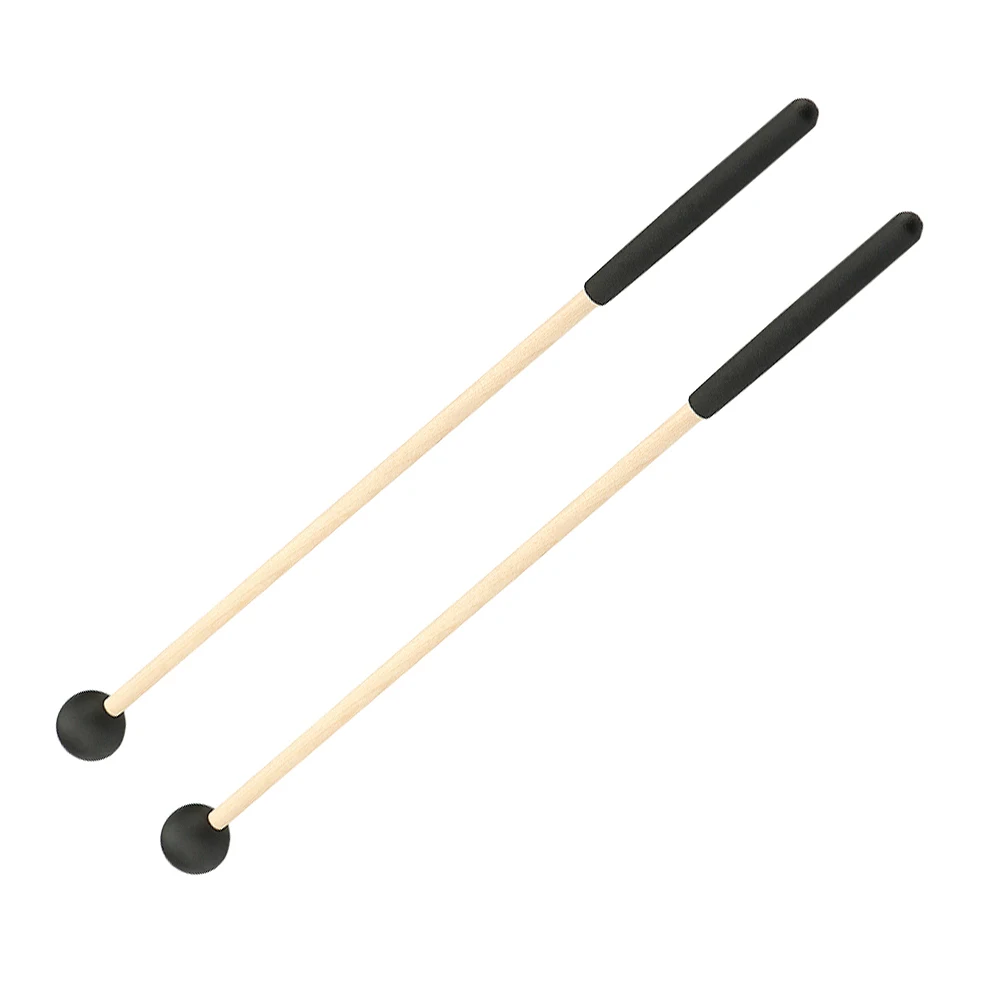 

2pcs Wooden Handle Drum Mallets Multi-Purpose Rubber Tip Bass Drumsticks Lightweight Percussion Sticks For Xylophone Bell