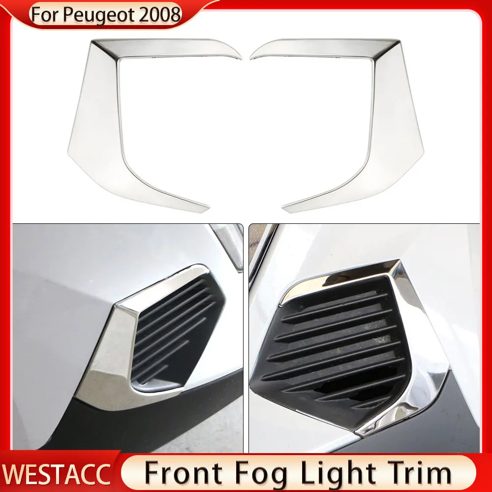 

For Peugeot 2008 2019 2020 2021 2022 2023 E2008 2020 2021 2022 Front Fog Light Lamp Frame Trim Decorative Sticker Accessories