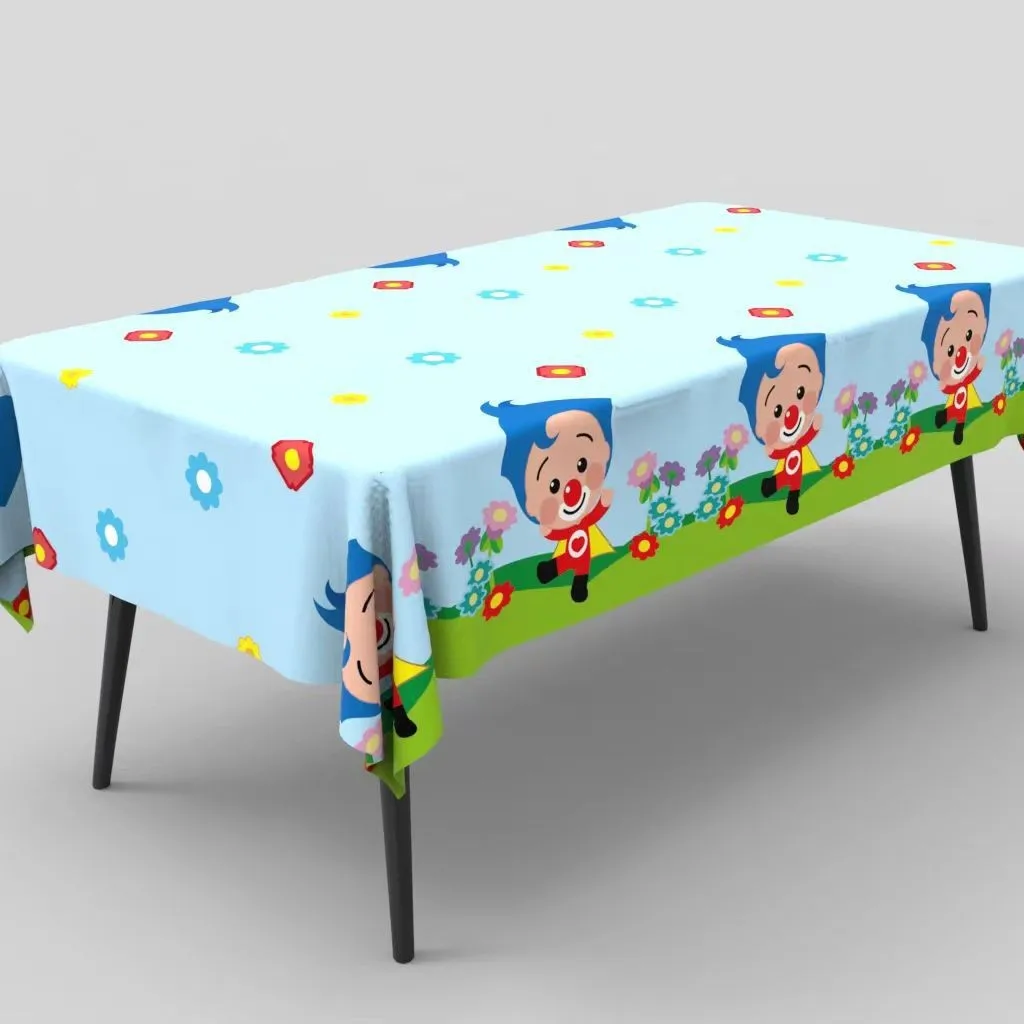 1pcs/lot Plim Plim Tablecloth Happy Birthday Supplies Decorations Tablecover Baby Shower christmas Clown Plastic Tableware