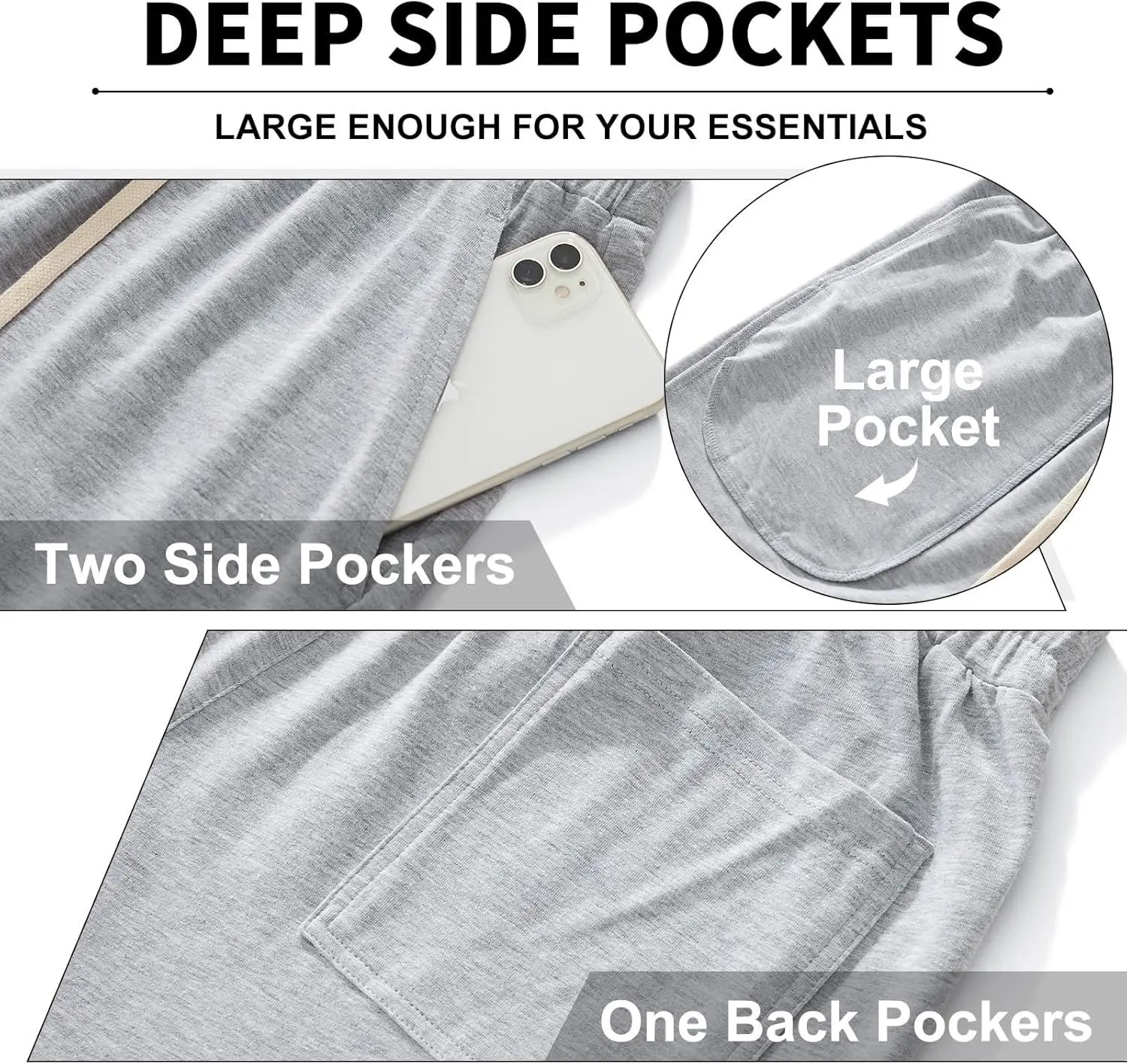 AIMPACT Mens Pajama Pants Cotton Soft Sleep Bottoms with Pockets Lounge Sleepwear PJ Pants 2 Pack