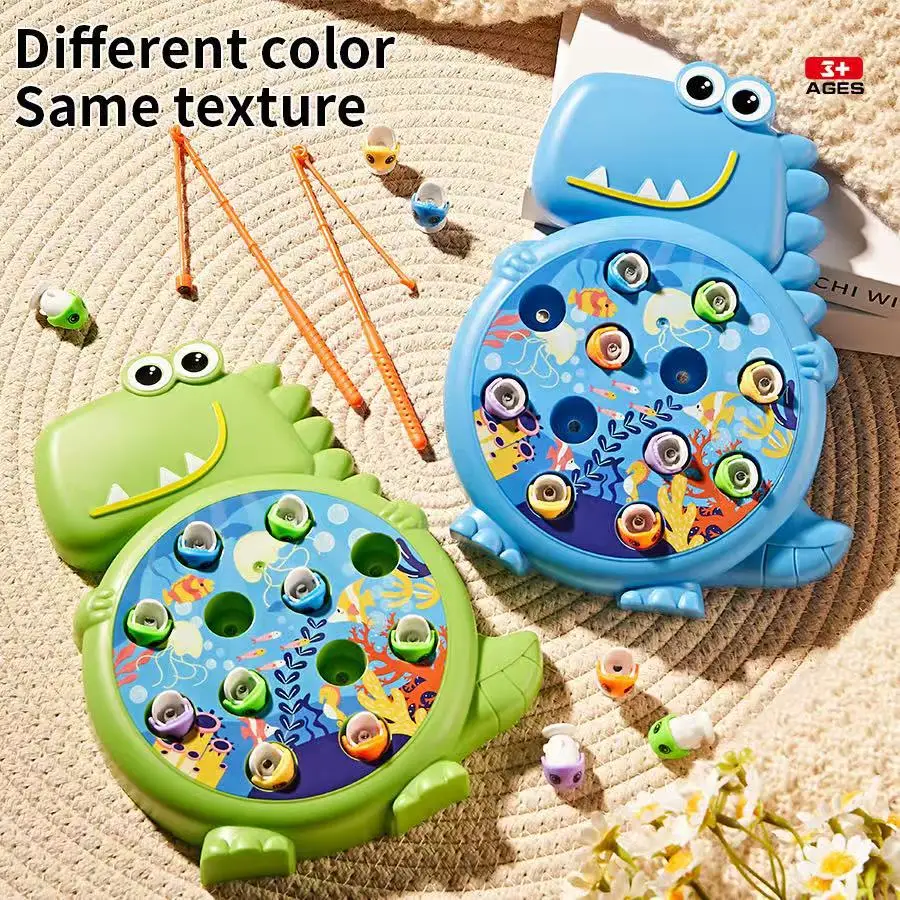 Gowinbaby Magnetic Dinosaur Fishing Toy for Kids 3-6Y, Montessori Educational Non-electric Bath Game, ABS Gift
