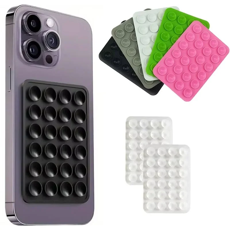 

Silicone Suction Phone Holder Mat Multi-functional Suction Cup Phone Stand Square Anti-Slip Single-Sided Case Mount Back Sticker