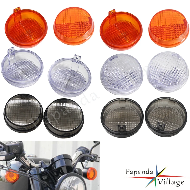 For Honda Kawasaki Cruisers Vulcan VT VTX 1300 1600 1800 Classic Motorcycle Turn Signal Lens Smoke 2.75\