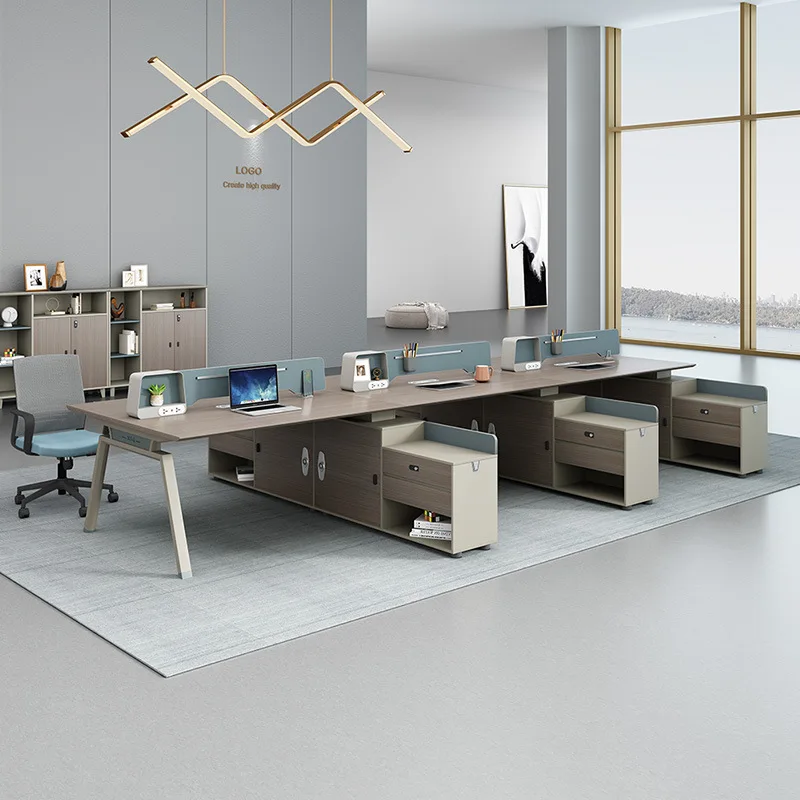 Office desk and chair combination, simple and modern, staff desk, four person screen booth, workstation, computer desk