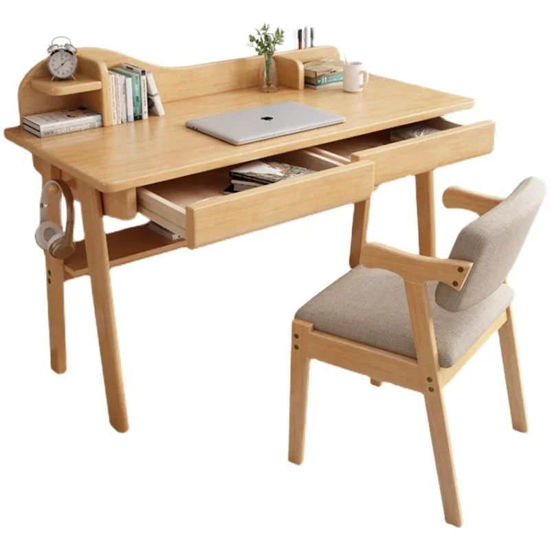 Nordic solid wood desk simple children's study table simple computer desk student desk chair set household writing table