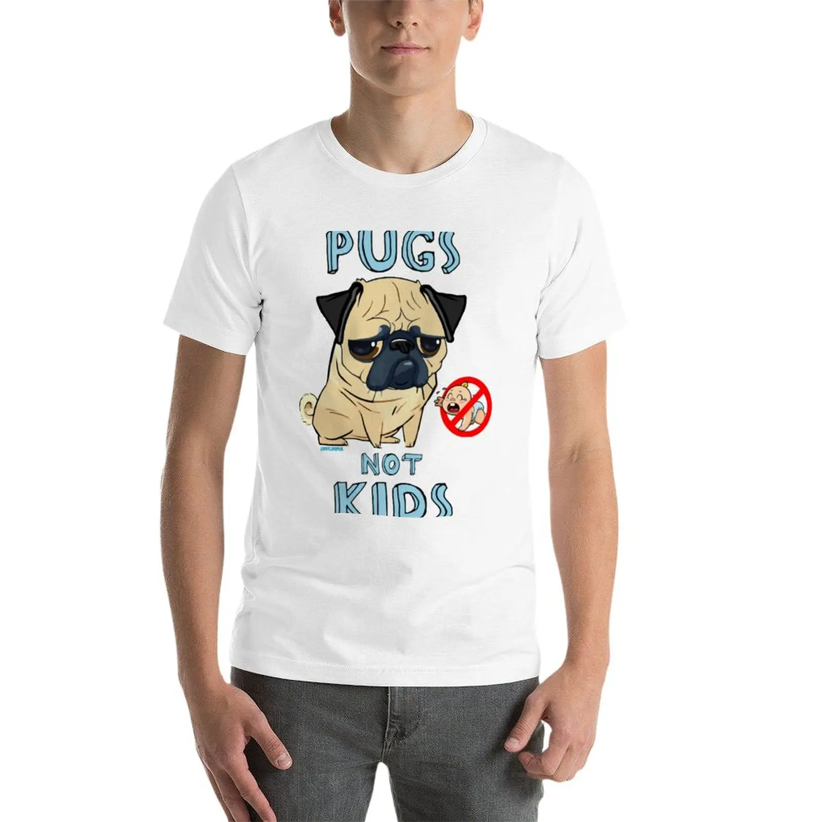 New PUGS NOT KIDS T-Shirt aesthetic clothes animal print shirt for boys korean fashion plain t-shirt funny t shirts for men