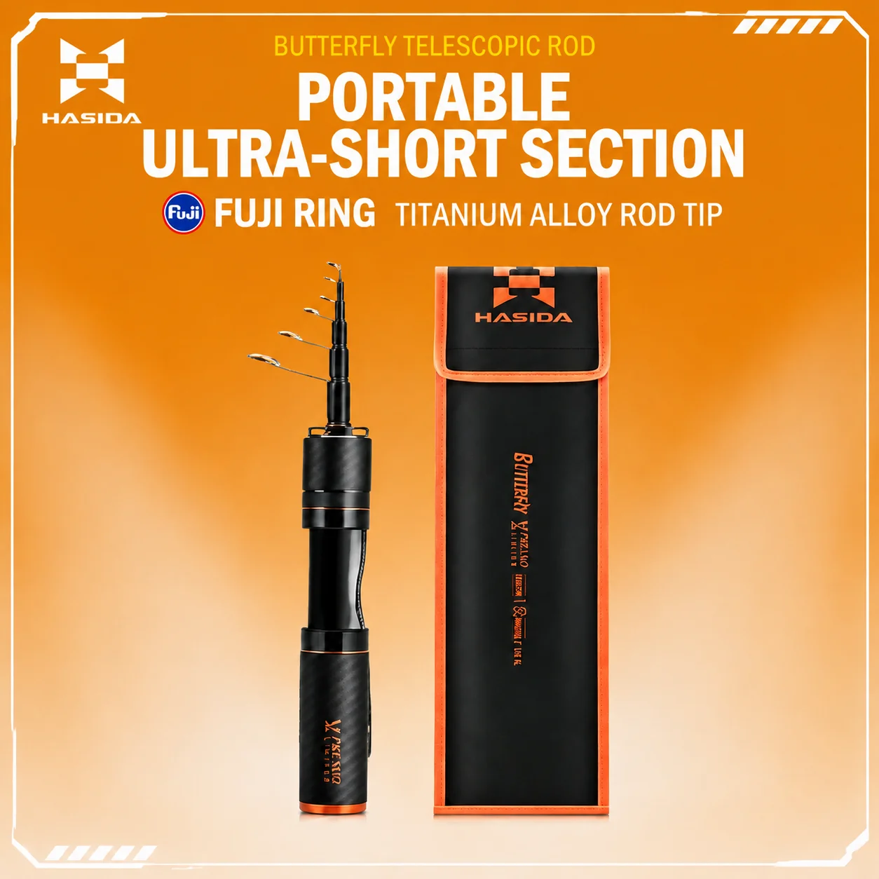 hasida-bf-retractable-spinning-rod-ultra-short-portable-sections-full-fuji-guides-ingenious-titanium-tip-for-river-fishing