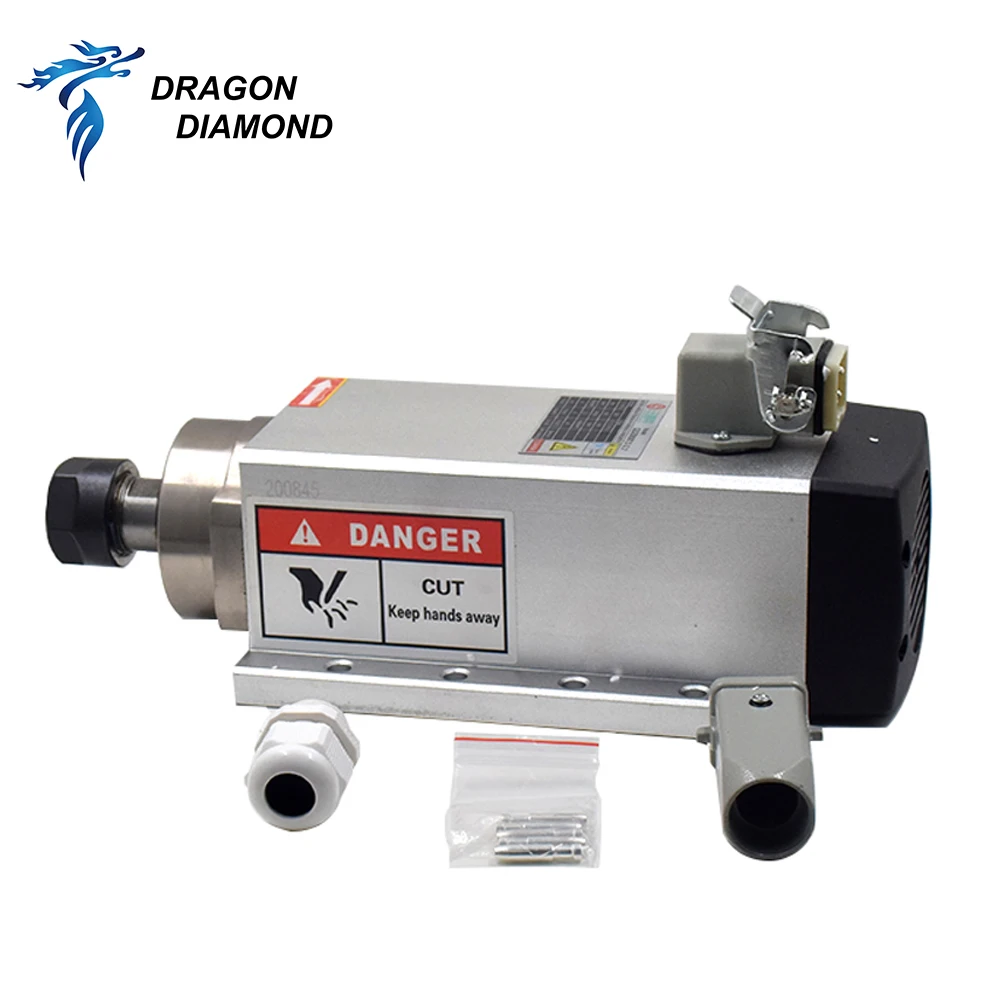 Dragon Diamond HQD 2.2KW 3KW 6KW CNC air Cooling Spindle CNC Router Spindle Motor 18000rpm 220V 380V for CNC Milling  Machine