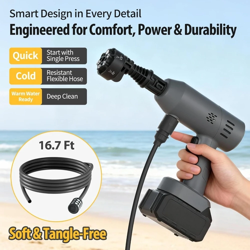 

Portable Cordless Pressure Washer 1160 PSI 2.1GPM Handheld Power Washer Lightweight Electric Cleaner for Car Patio Garden