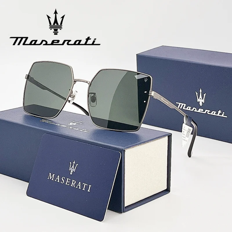 

MASERATI Official Licensed Polarized Lens UV400 Driving Anti-Glare TAC Film for Sunglasses Men Women Silver/Gray/Gold​
